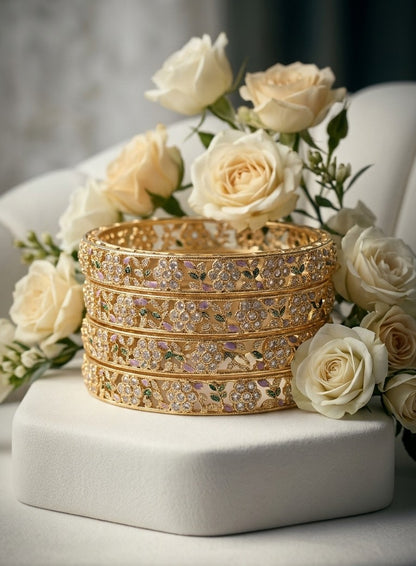 4 Pcs Bangles set Stone