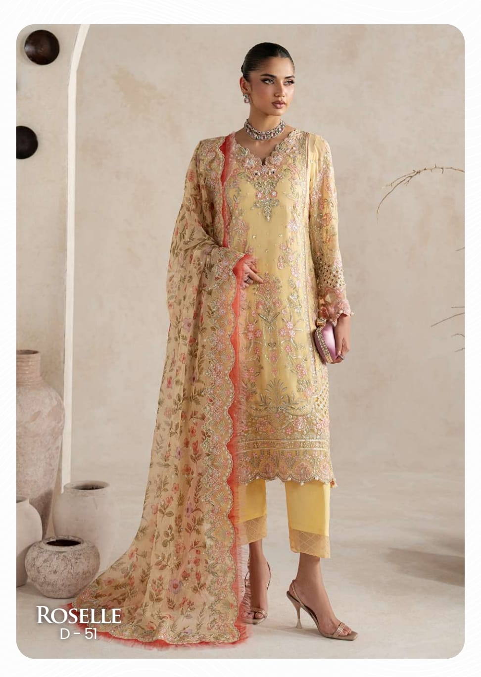 Gulaal Unstitched Embroidered Chiffon