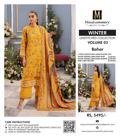 MAUSUMMERY Digital Printed Linen Bana Dora Collection