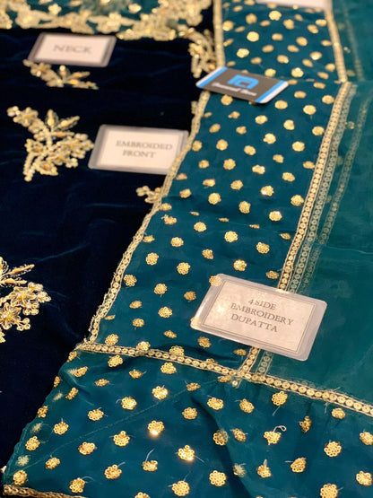 AFROZEH Velvet Embroidered Winter Collection