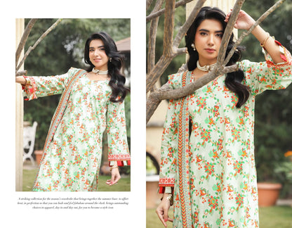 Bin Naeem DIGITAL PRINTED LAWN platinum