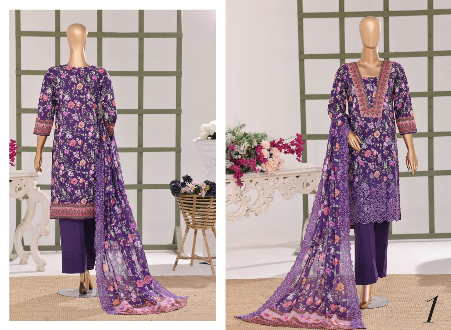 Samira Digital Printed Embroidered Chikankari Lawn Collection