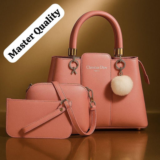 Christian Dior 3 Pcs Shoulder Bag With  Keychain