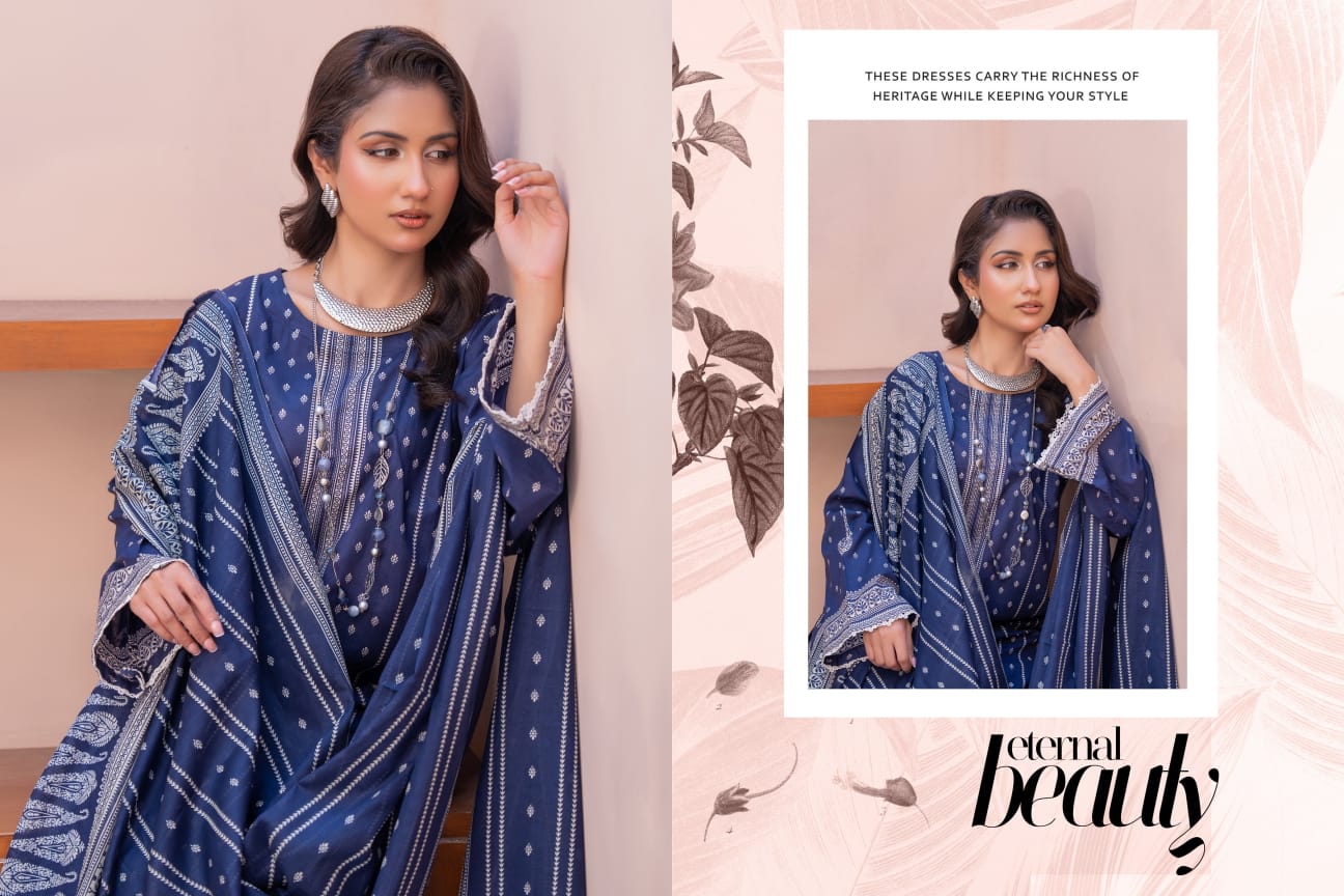 Bin Naeem DIGITAL PRINTED LAWN platinum