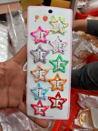 10 Pcs star pins card