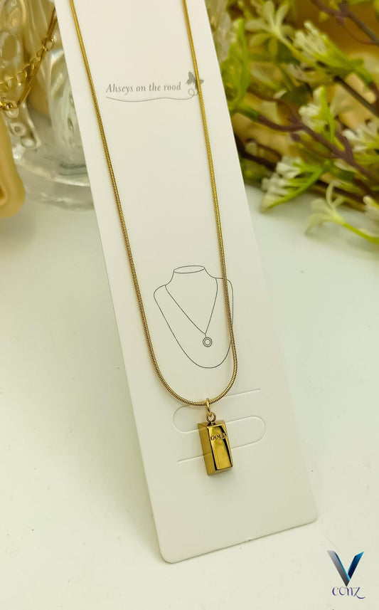 Fancy China Stainless steel Gold bar Locket