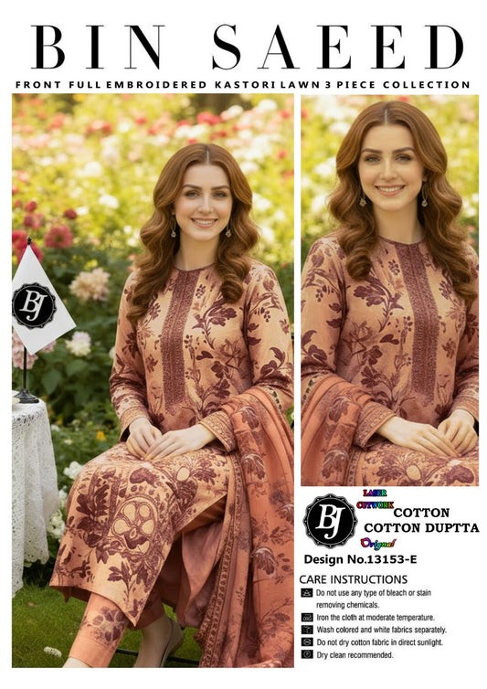 Bin Saeed Lawn Embroidered Collection BJ