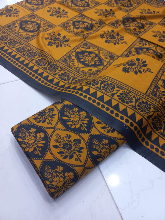 Mix Brand 3 Pcs Digital  Printed Lawn Al-Karam Kasturi