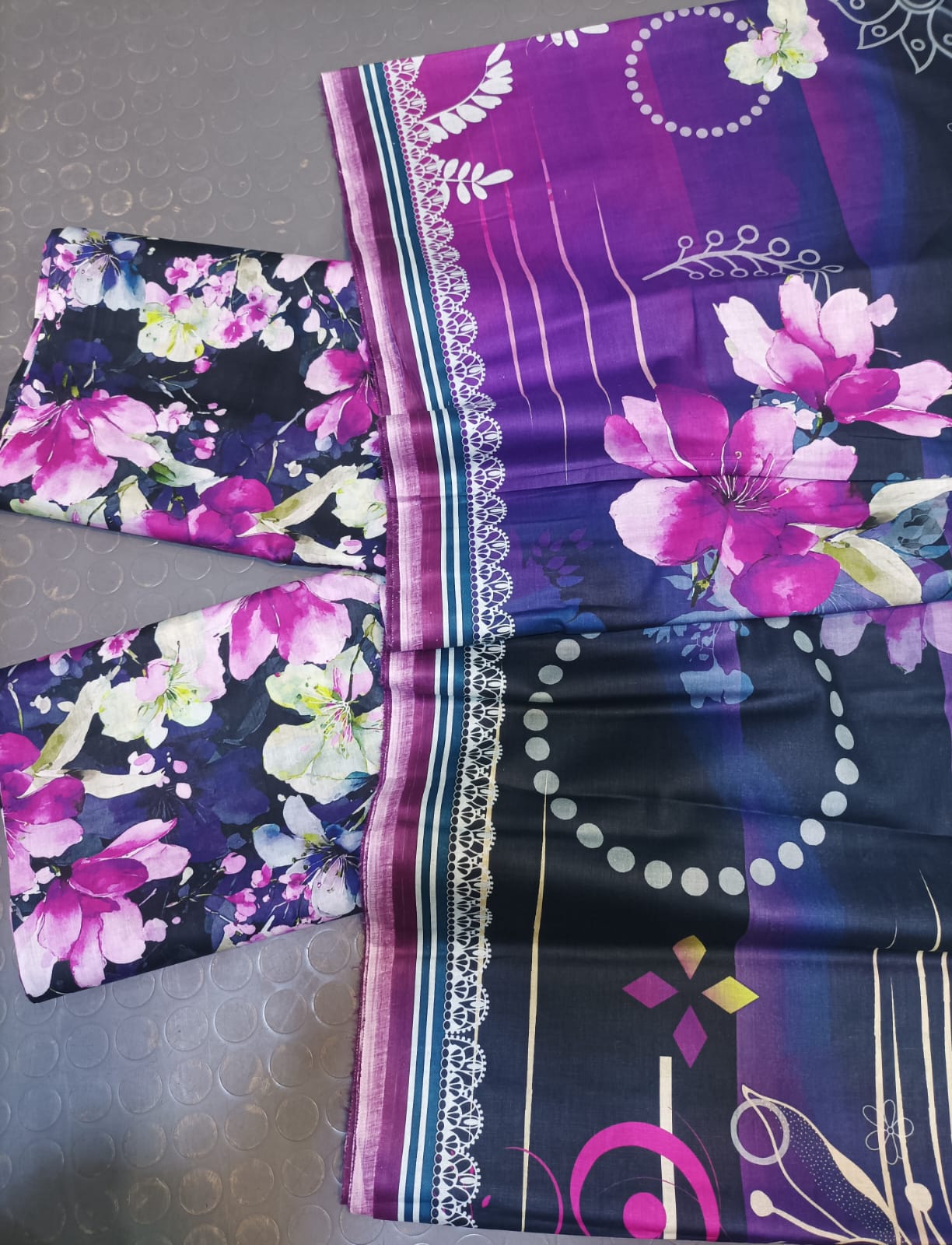 Mix Brand 3 Pcs Digital  Printed Lawn Al-Karam Kasturi