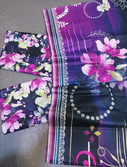 Mix Brand 3 Pcs Digital  Printed Lawn Al-Karam Kasturi