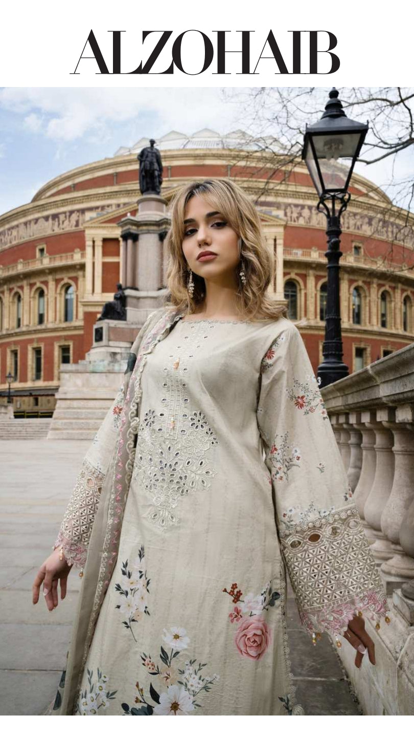 ALZOHAIB SUNSHINE BLOOM England Stories Embroidered Lawn