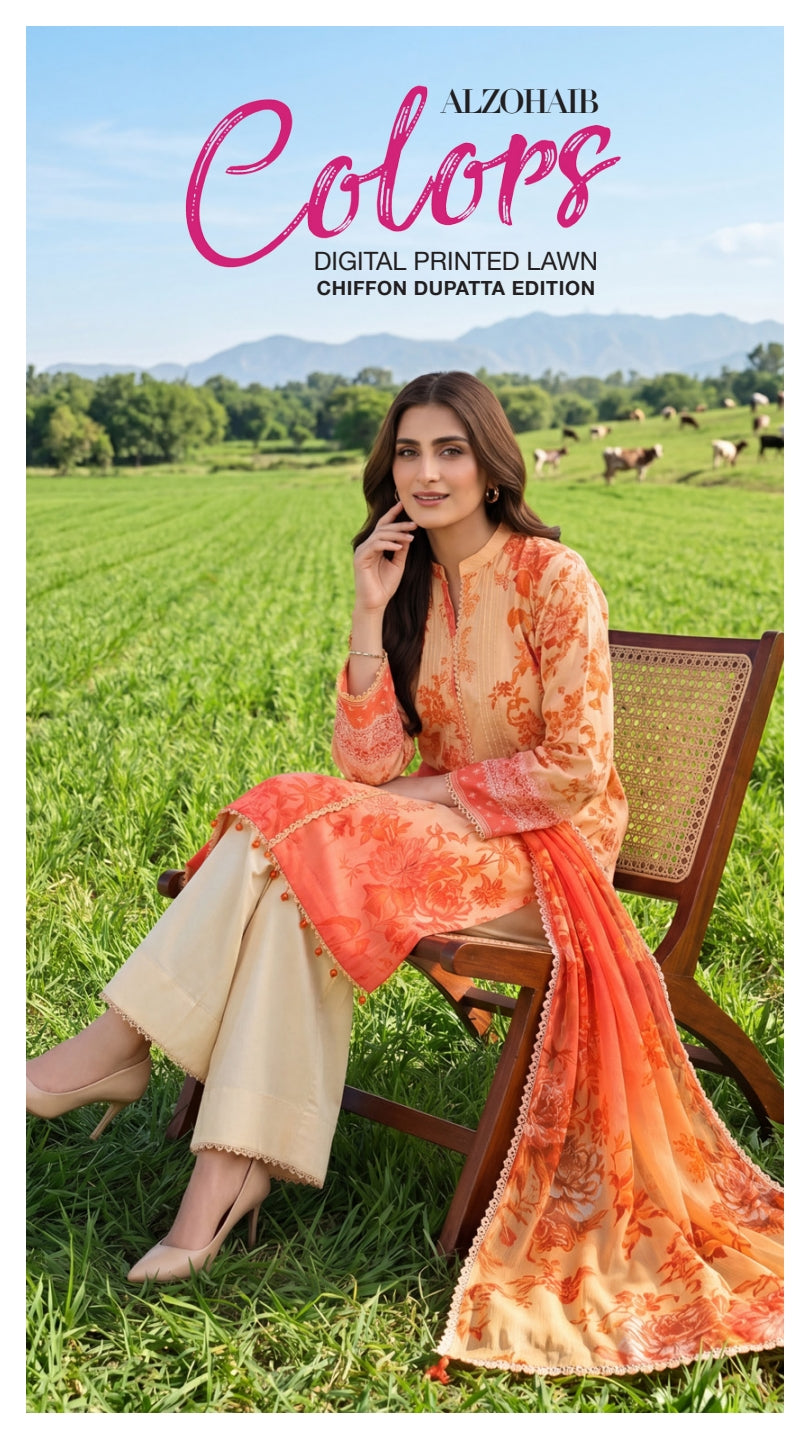 COLORS DIGITAL PRINTED LAWN CHIFFON DUPATTA EDITION
