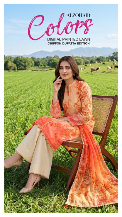 COLORS DIGITAL PRINTED LAWN CHIFFON DUPATTA EDITION