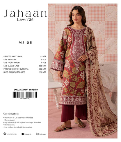 MAHNUR JAHAAN LAWN COLLECTION