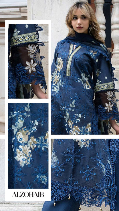 ALZOHAIB SUNSHINE BLOOM England Stories Embroidered Lawn