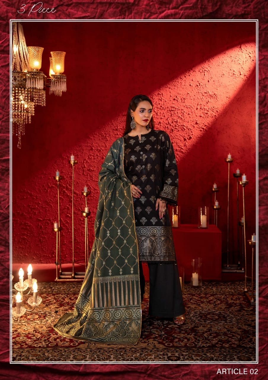 JACQUARD Premium Broshia Banarsi Jacquard Lawn Collection DROP-1
