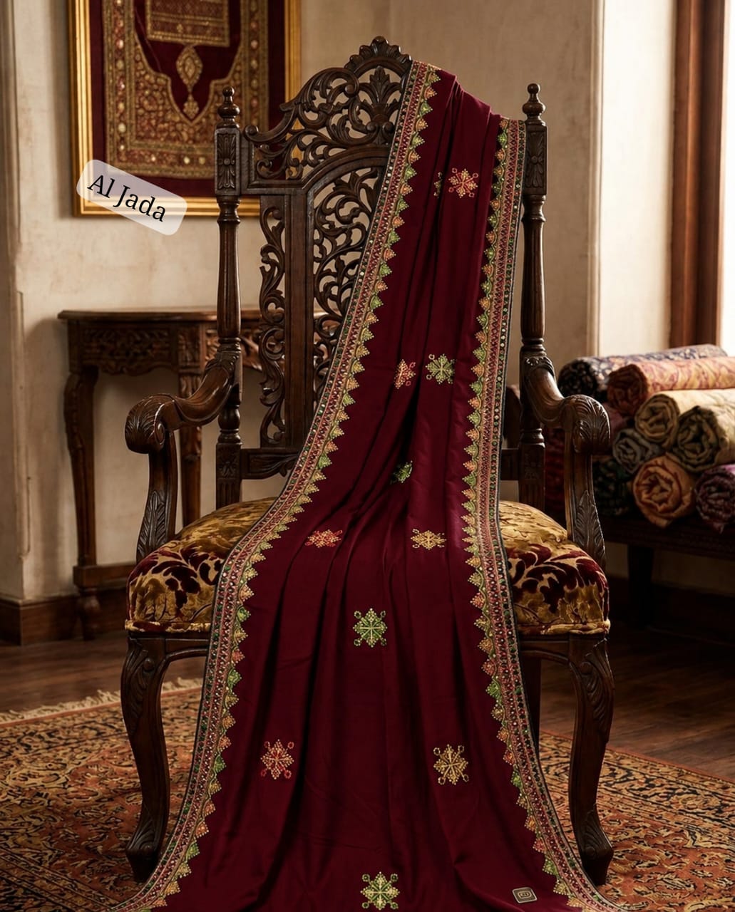 Chicha border swiss lawn embroidery