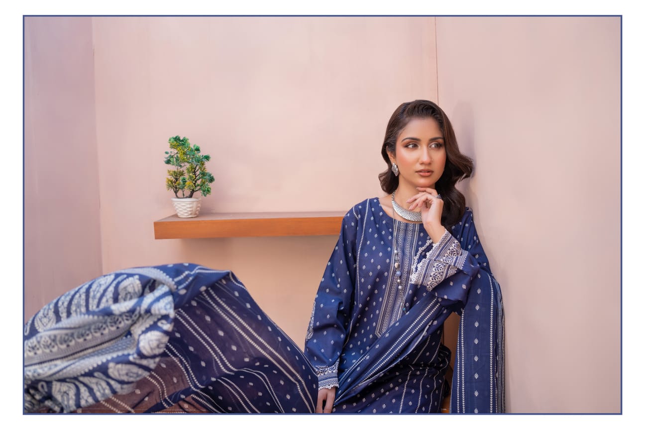 Bin Naeem DIGITAL PRINTED LAWN platinum