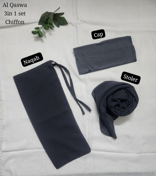 3 in 1 deal cap + niqab + stoler