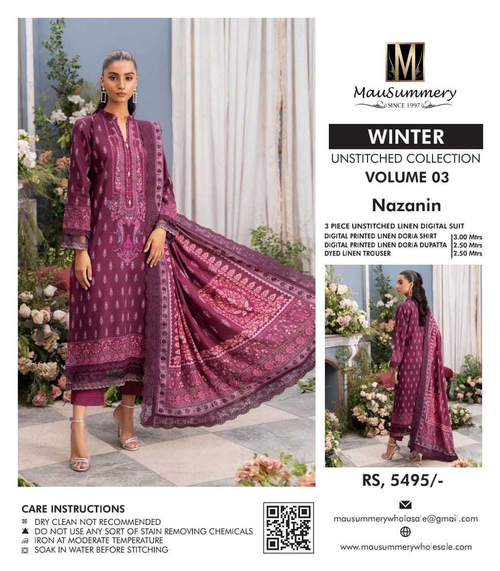 MAUSUMMERY Digital Printed Linen Bana Dora Collection