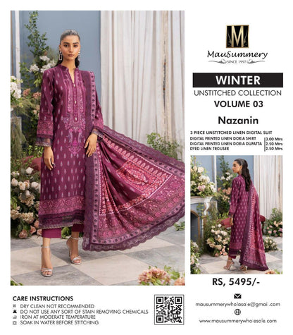 MAUSUMMERY Digital Printed Linen Bana Dora Collection