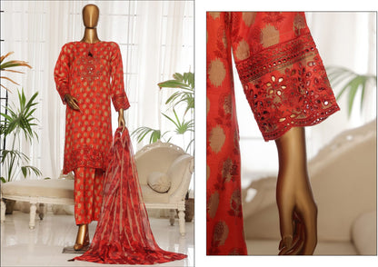 MAJESTIC Embroiderd Silk Festive Lawn