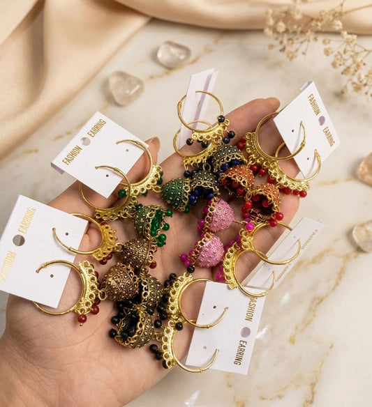 Multi Color Full Bali Gajra Design Jhumki