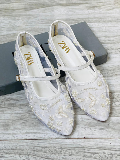 ZARA EMBROIDERED PUMPS