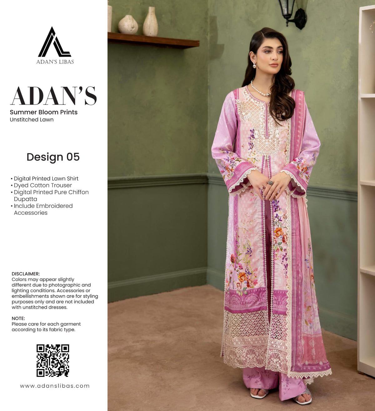 ADAN'S SUMMER BLOOM PRINTS UNSTITCHED LAWN