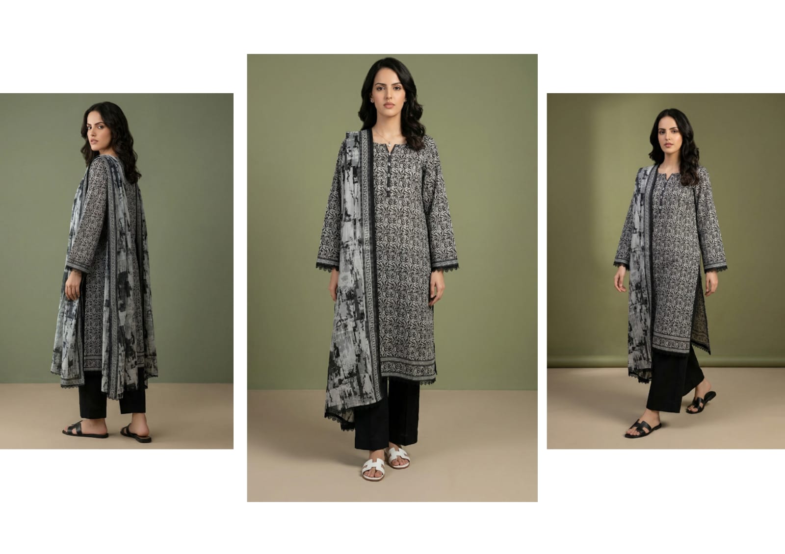 BLACK & WHITE DIGITAL PRINED LAWN COLLECTION 2026
