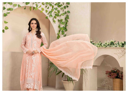 ZAURA SEMI STITCHED CHIFFON BY TAWAKKAL