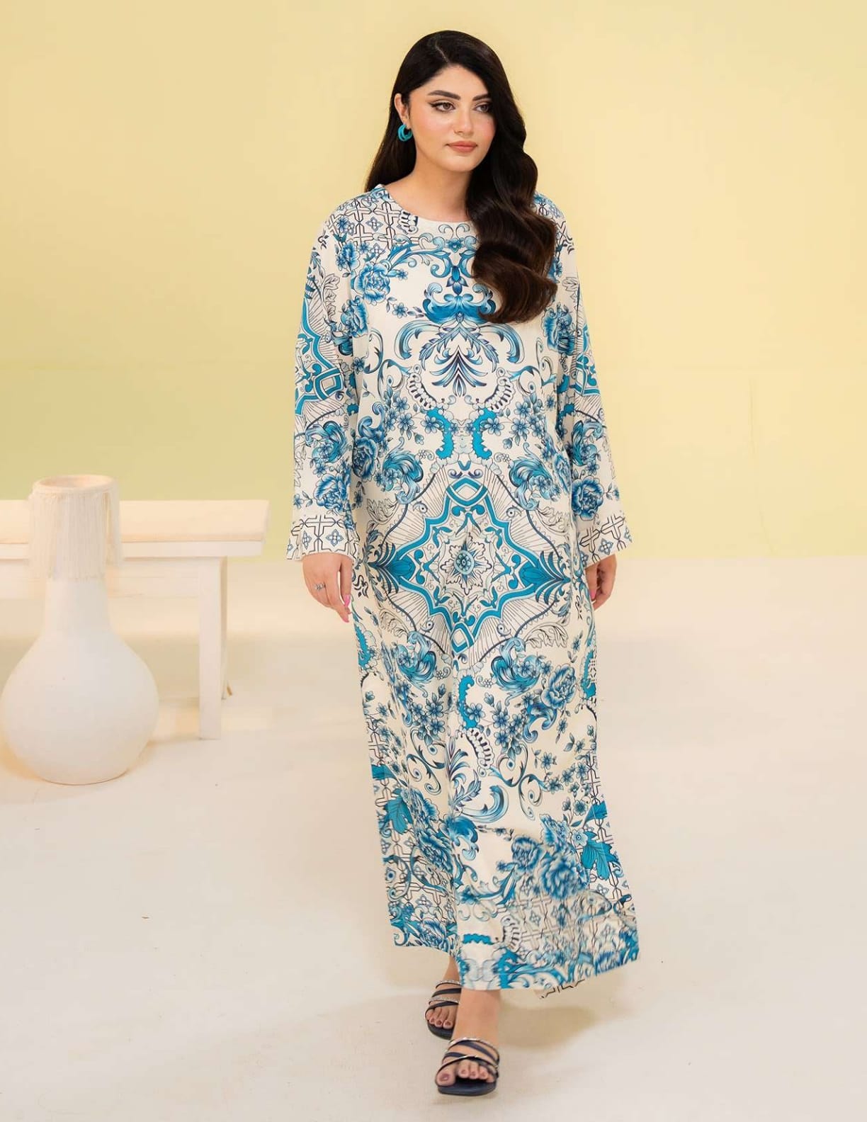 SUMMER KAFTAN BY AMAL 2 Pcs CO-ORDS SILK KAFTAN