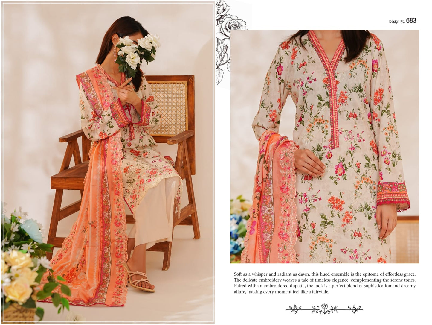 VS ZYNAH EMBROIDED CHIKANKARI COLLECTION