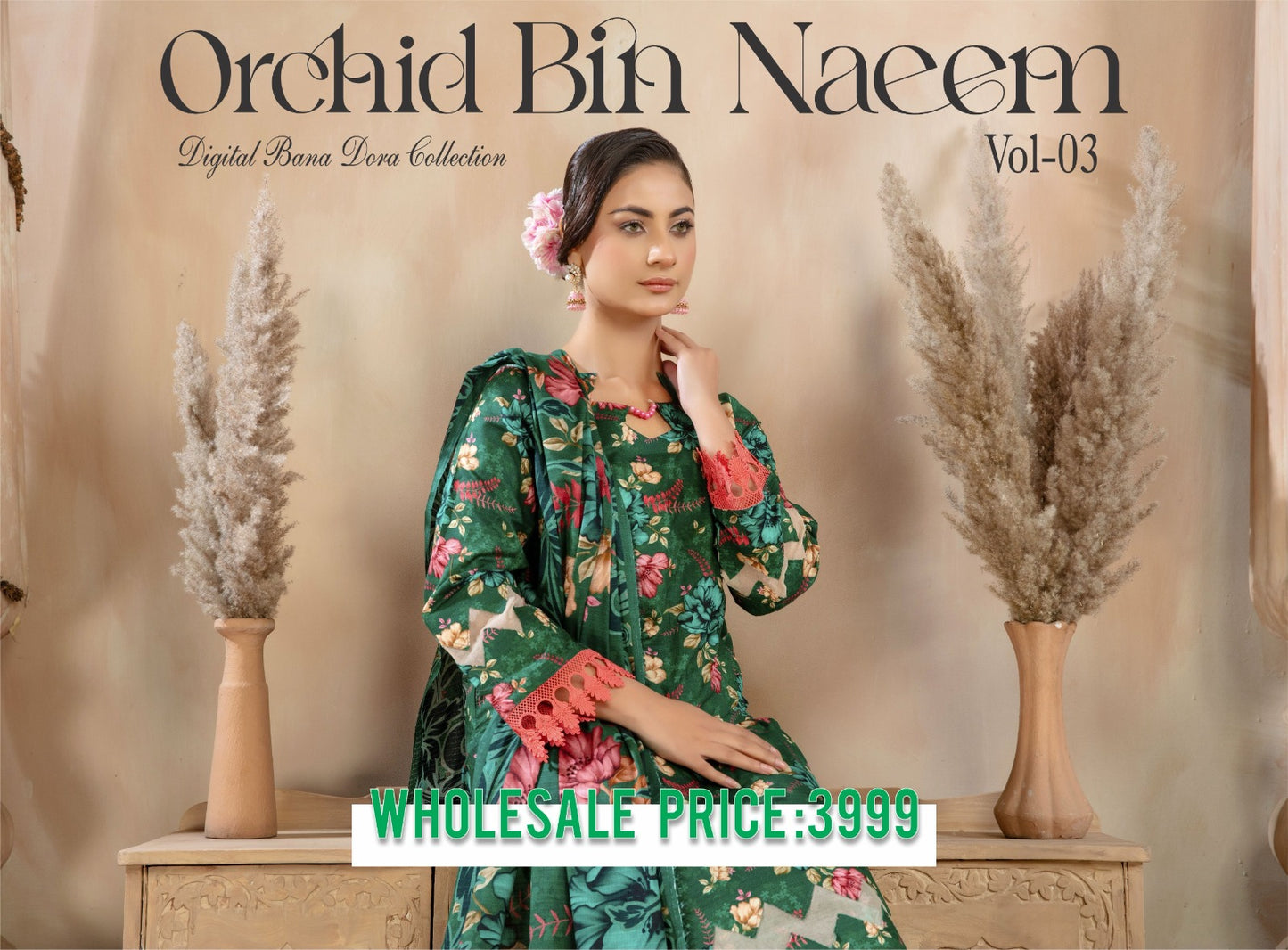 Orchid BiN Naeem Bana Dora Luxury Lawn