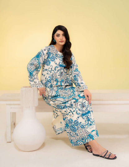 SUMMER KAFTAN BY AMAL 2 Pcs CO-ORDS SILK KAFTAN