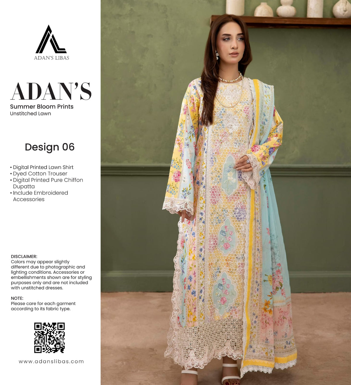 ADAN'S SUMMER BLOOM PRINTS UNSTITCHED LAWN