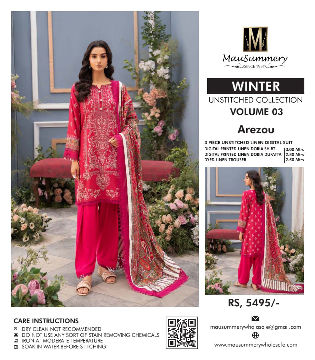 MAUSUMMERY Digital Printed Linen Bana Dora Collection