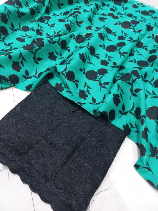 Printed 2 Pcs With Chikan Trouser