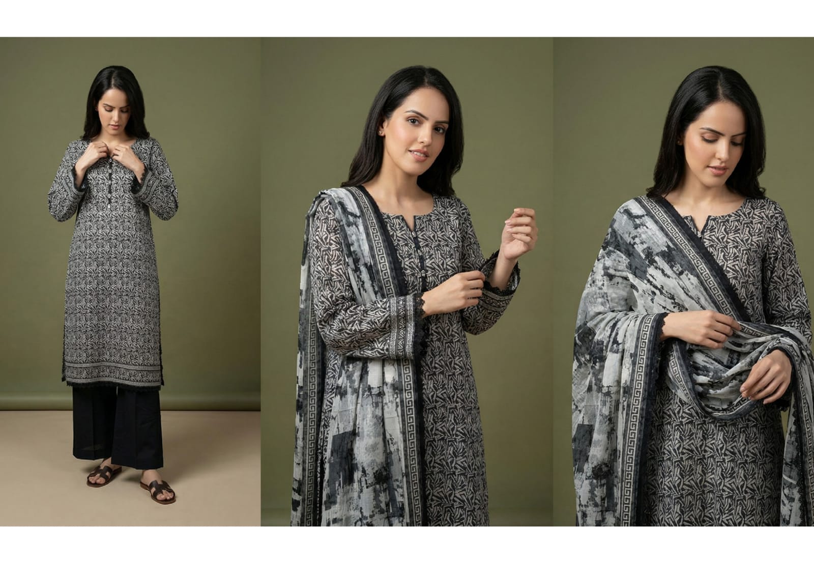 BLACK & WHITE DIGITAL PRINED LAWN COLLECTION 2026