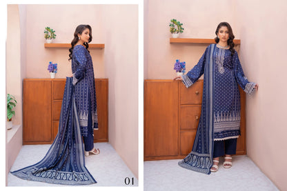 Bin Naeem DIGITAL PRINTED LAWN platinum