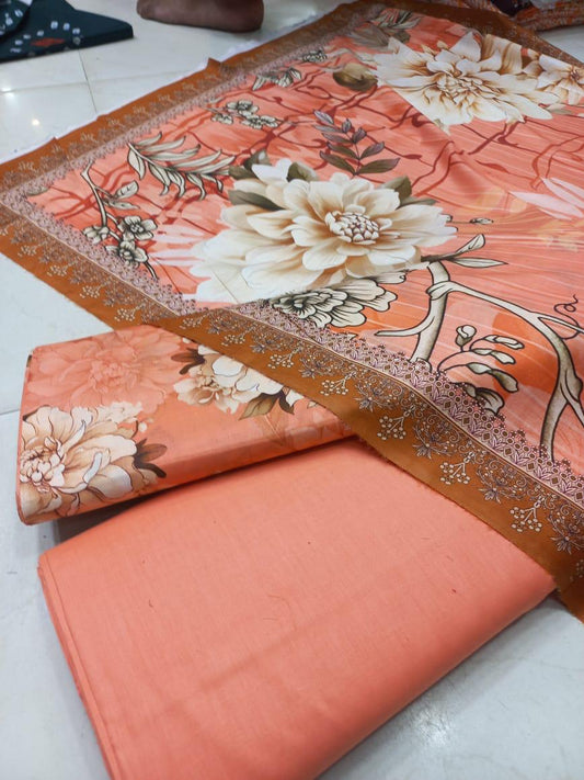 Mix Brand 3 Pcs Printed Cotton Lawn