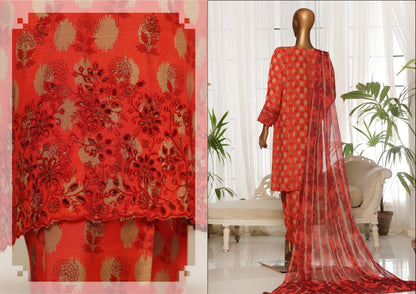 MAJESTIC Embroiderd Silk Festive Lawn