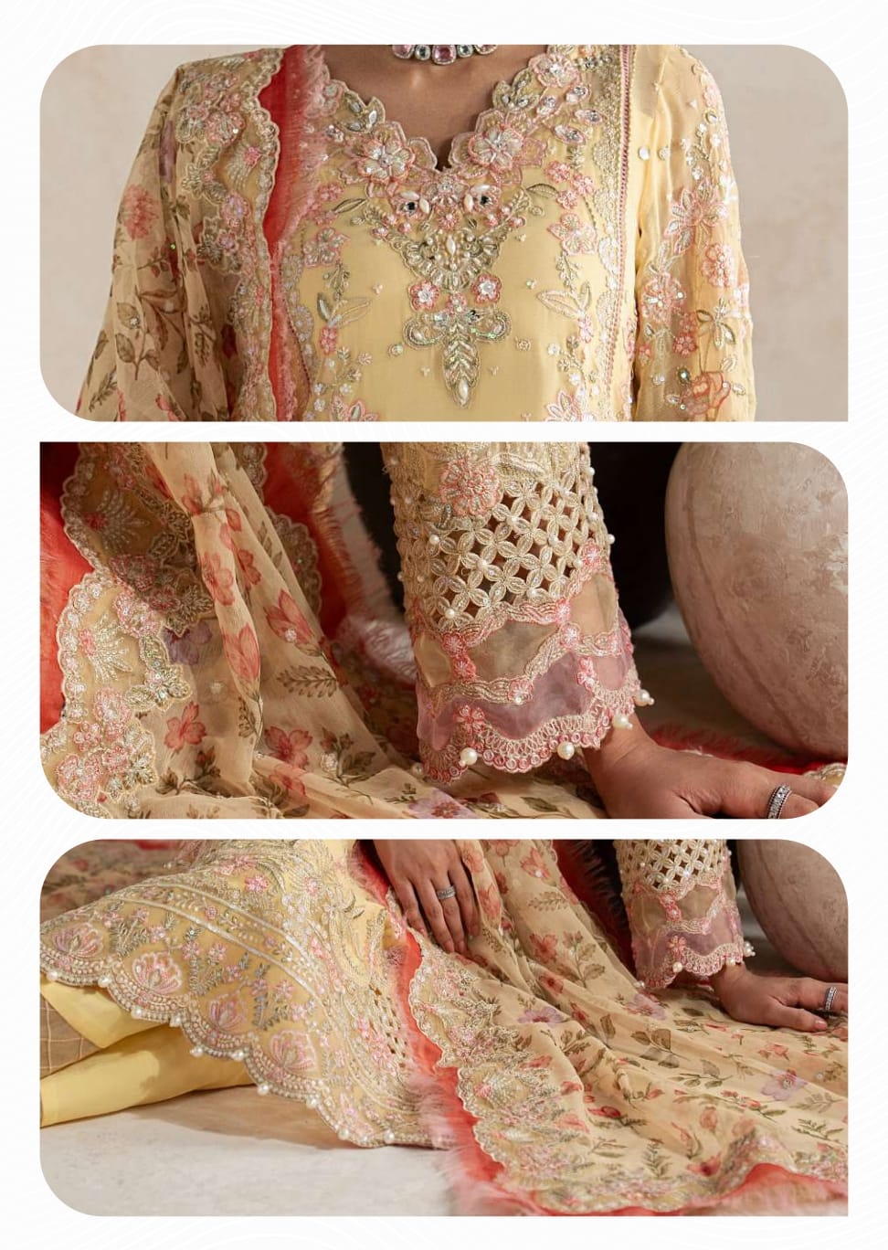 Gulaal Unstitched Embroidered Chiffon
