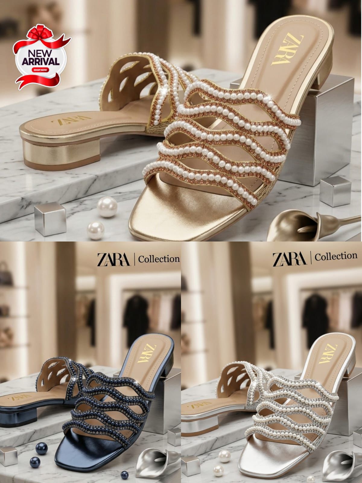 Zara Beaded Comfortable Slipper For Girls