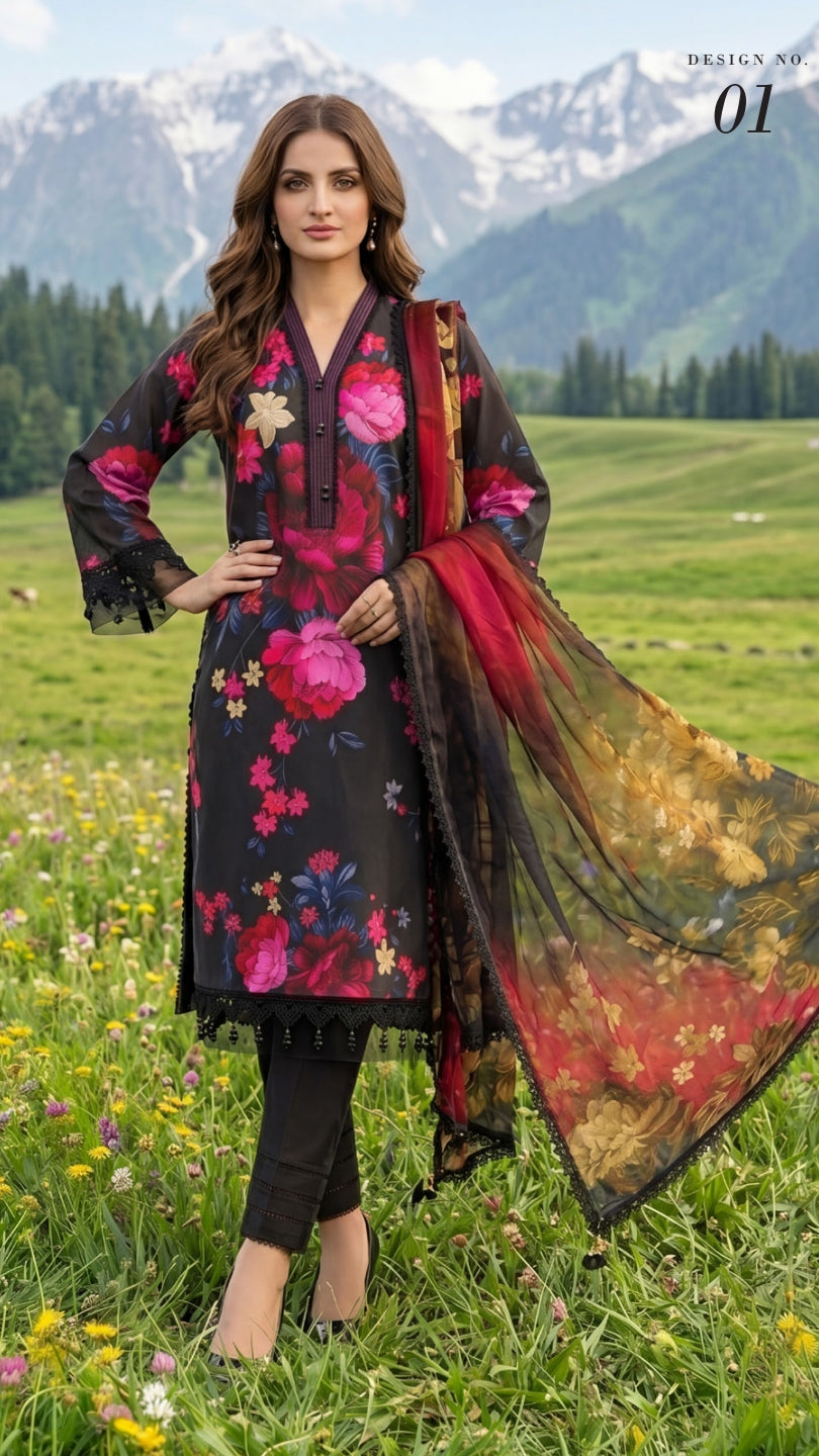 COLORS DIGITAL PRINTED LAWN CHIFFON DUPATTA EDITION
