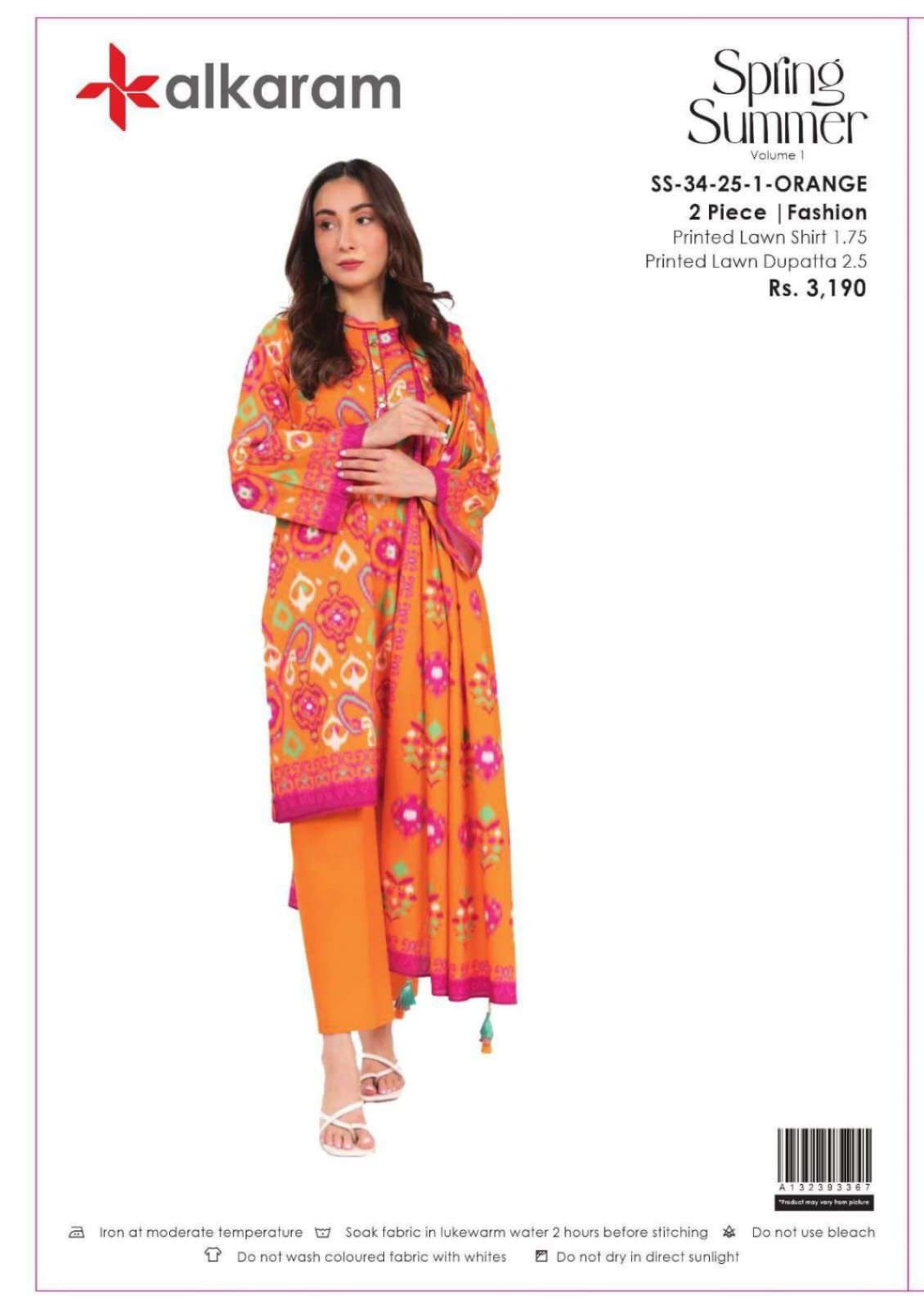 AL-KARAM 2 PC Shirt Dupatta