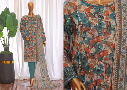 HZ PREMIUM CHIKANKARI WITH PRINTED BAMBER CHIFFON DUPATTA COLLECTION