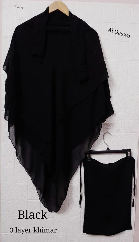 3PCS LAYER HIJAB SET
