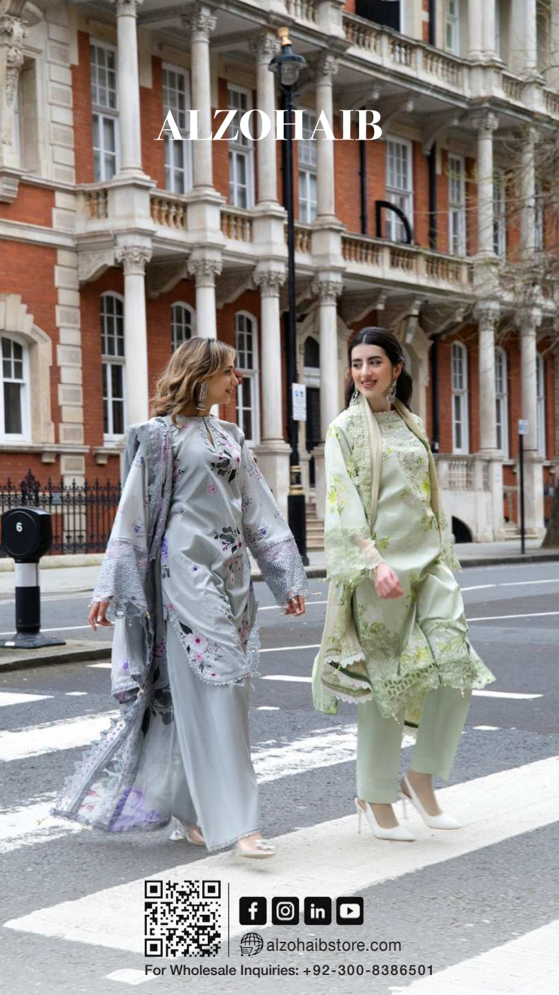 ALZOHAIB SUNSHINE BLOOM England Stories Embroidered Lawn