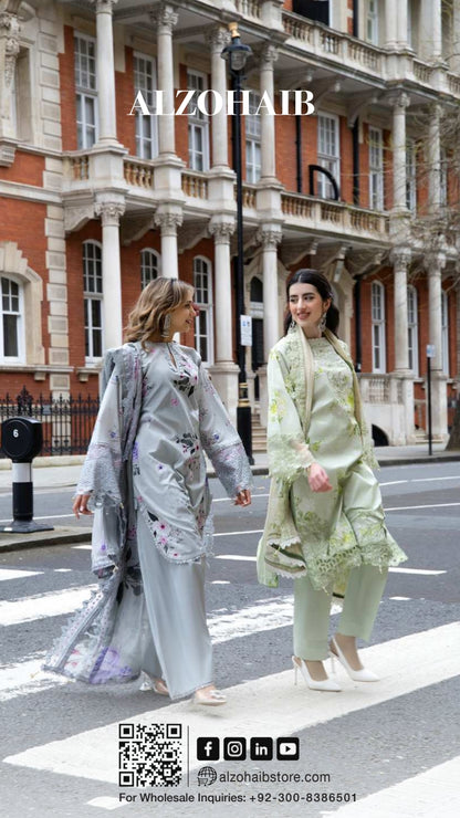 ALZOHAIB SUNSHINE BLOOM England Stories Embroidered Lawn